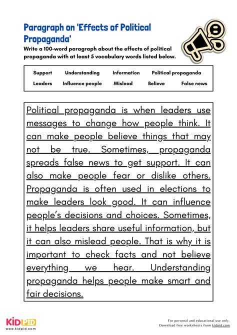 Paragraph on 'Effects of Political Propaganda' - Kidpid