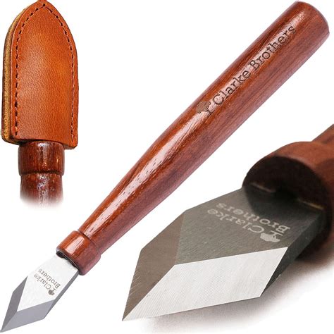 Clarke Brothers Marking Knife And Real Leather Sheath Wood Marking