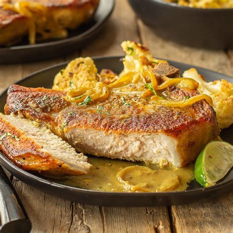 Curried Pork Chops With Roasted Cauliflower Ten Pound Cake Company