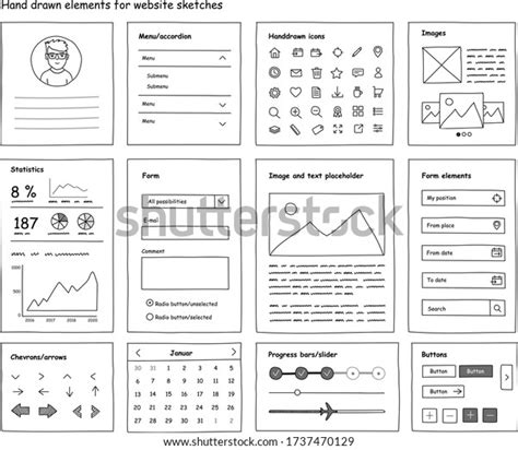 739 Hand Drawn Ui Kit 이미지 스톡 사진 및 벡터 Shutterstock