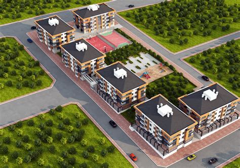 6 blok building | CGTrader