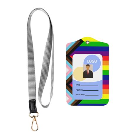 Progress Pride Flag Rainbow Gay Lesbian Transgender Bisexual Lgbtq Id Card Badge Leather Holder