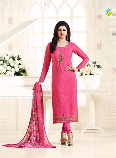 Prachi Desai Pink Crepe Churidar Suit Wedding Salwar Kameez