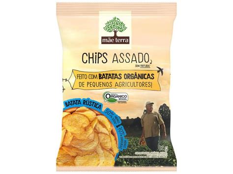 Batata Chips Mãe Terra Rústica Assada E Orgânica 32g Comida Vegana