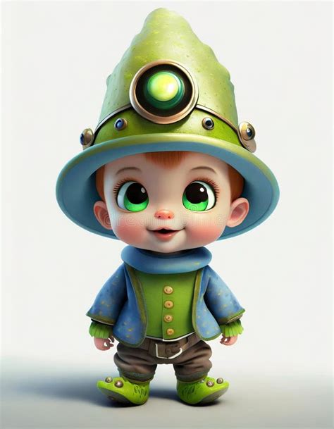 Child In Green Clothes Stock Illustration Illustration Of Figurine