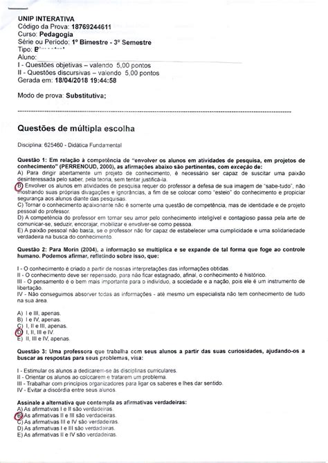 Unip Provas E Gabaritos - Gabarito Da Prova Unip - FDPLEARN