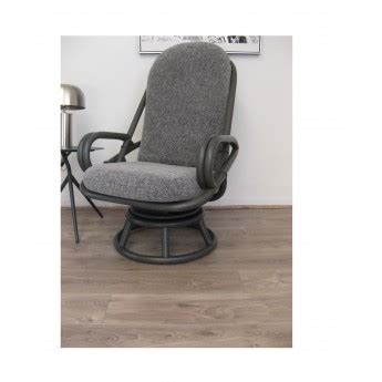 Fauteuil En Rotin Pivotant Haut Dossier Gris Fonc