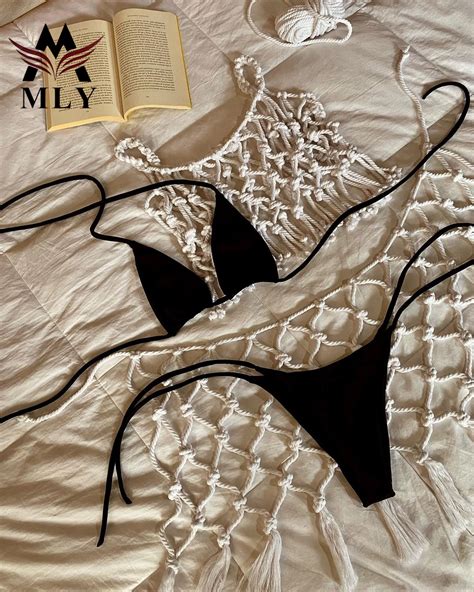 MLY Sexy Solid Mirco Bikini Sets Women Tie Side G String Thong Swimsuit Female Bandage Bathing