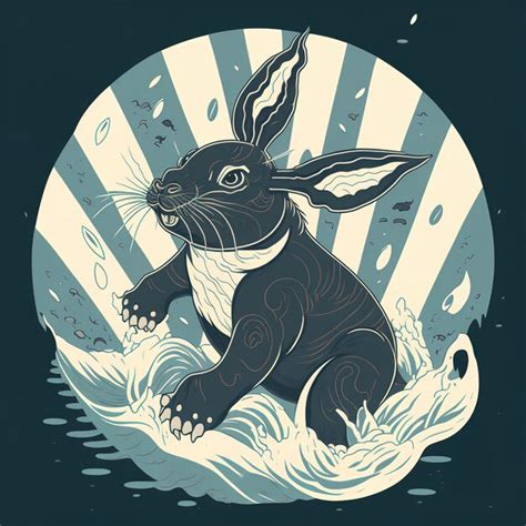 Premium Photo Black Water Bunny Black Rabbit 2023
