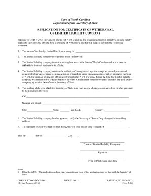 Fillable Online Application For Certificate Of Withdrawal Form L 14