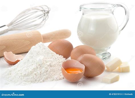 Eggs Flour Milk And Butter Stock Image Image Of Baker Dessert