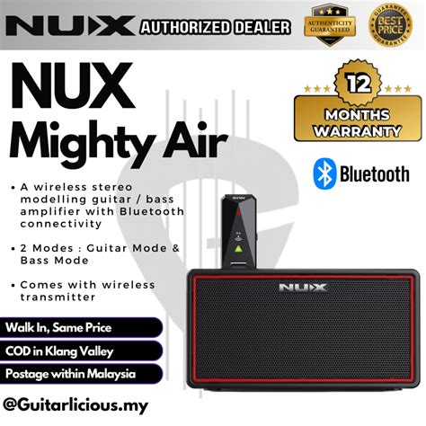 NUX Mighty Air Wireless Stereo Modelling Electric And Bass Guitar Combo ...