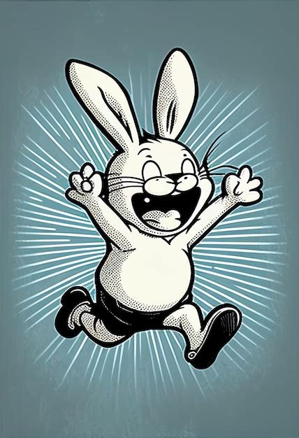 Premium Ai Image A Cartoon Rabbit With A Big Smile Is Running With