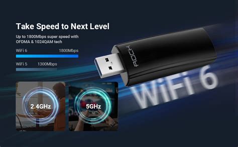 AX1800 Mbps Clé USB WiFi 6 Puissante Dongle WiFi 6 Double Bande