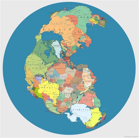 A Fascinating Map of the Supercontinent Pangaea With Modern Day Country ...