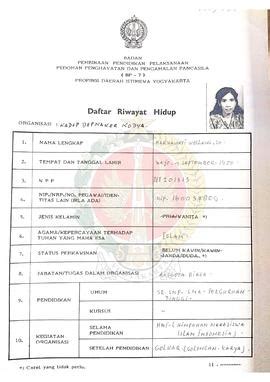 Daftar Riwayat Hidup Peserta Penataran Kelas Bahasa Arsip DPAD