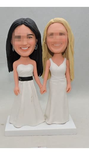Custom Lesbian Same Sex Wedding Cake Topper 062201 135 00 Custom Bobbleheads