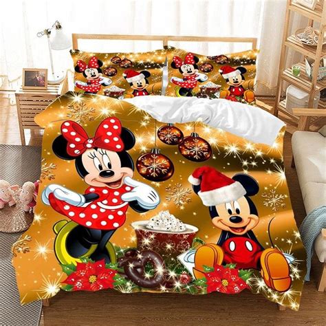 Merry Christmas Disney Mickey Mouse And Minnie Mouse 3 Duvet Quilt