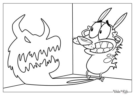 Courage The Cowardly Dog Coloring Pages Free Printable Pdfs Wakethekids