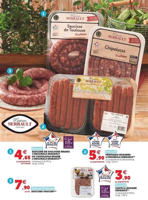 Promo Saucisse De Toulouse Brass L Originale Serrault Ou Chipolatas