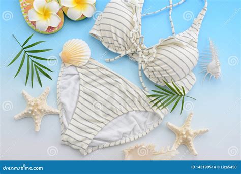 Fashionable Bikini Stock Photo Image Of Grained Flops 143199514
