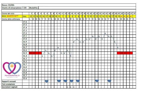 Come Misurare La Temperatura Basale Il Grafico Per Registrare E