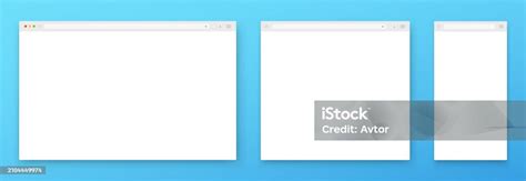 A Set Of White Browser Windows Of Different Shapes On A Blue Background