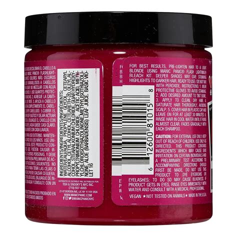 Manic Panic Hot Hot Pink Hair Dye Oz Semi Permanent Color For Light Dark Hair Vegan PPD
