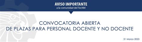 Convocatoria Abierta De Plazas Para Personal Docente Y No Docente Abril