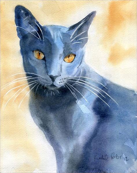 Blue Cat Painting at PaintingValley.com | Explore collection of Blue ...