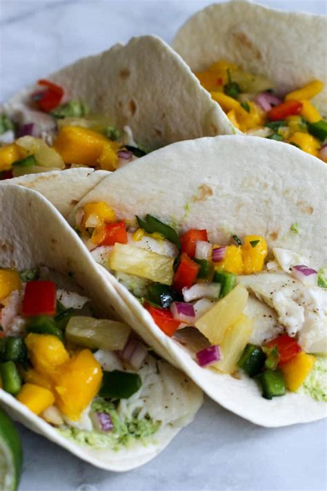 Fish Tacos With Pineapple Mango Salsa The Culinary Compass