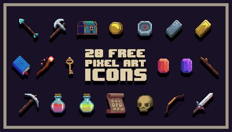 20 Pixel Art Icons Thegameassetsmine