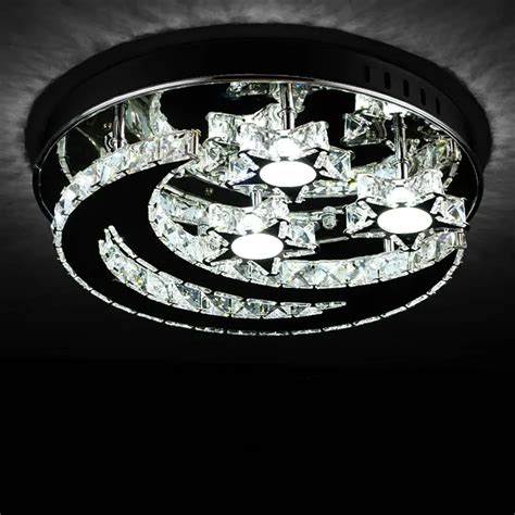 Modern Moon Stars Led Ceiling Lights Lamp Flush Mount Crystal Lighting