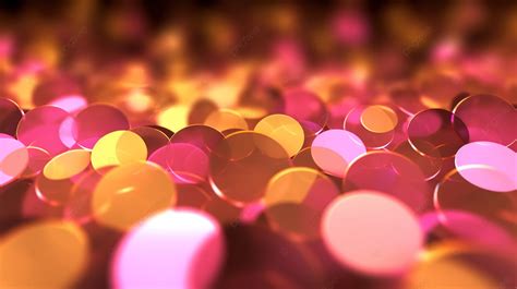 Soft Pink And Yellow Bokeh Lights In A Delicate Circular Pattern A