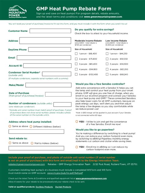 Fillable Online Gmp Heat Pump Rebate Form Fax Email Print Pdffiller