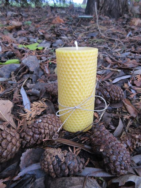 Hexagon Cylinder Beeswax Pillar Candle - Etsy