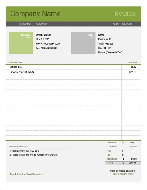 view excel  invoice template   images invoice