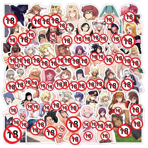 10 30 50 100pcs Adult Anime Sexy Waifu Hentai Stickers Suncensored Decals For Laptop Phone