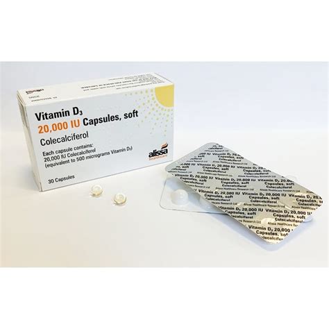 Colecalciferol Vit D3 20 000iu Licensed Capsules 30 Ashtons