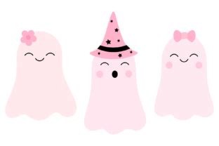 Cute Pink Halloween Clipart Sublimation Graphic By Shishkovaiv