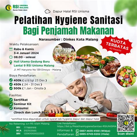 Pelatihan Hygiene Sanitasi Makanan 2024 Rsi Unisma Malang