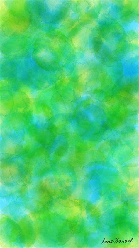 Blue-Green Watercolor Wallpaper by Lore Garvel | Green watercolor ...