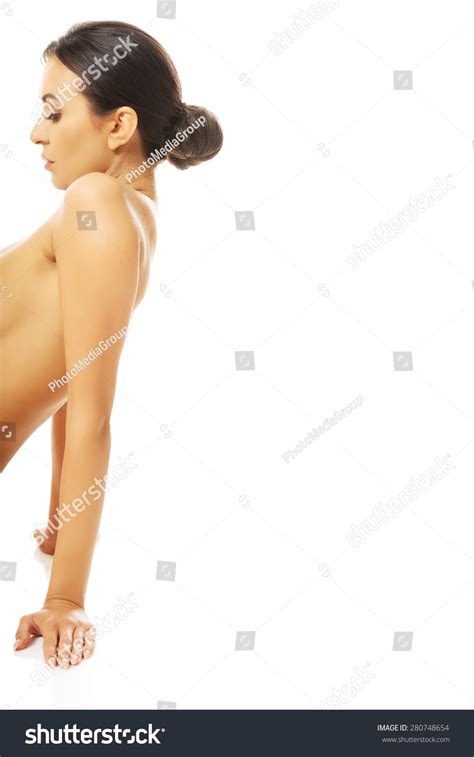 Side View Nude Woman Sitting Propping Stock Photo 280748654 Shutterstock