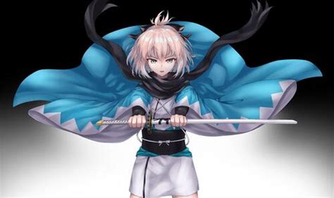 Wallpaper Sakura Saber Katana Black Scarf Cape Fate Grand Order