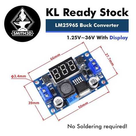 LM2596S DC DC Adjustable Step Down Converter Power Module With Display