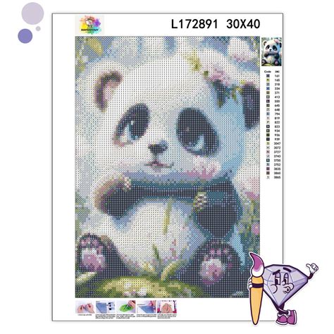 Haft Diamentowy Dla Dzieci Zwierzęta - Mała Panda Diamentowy Malarz