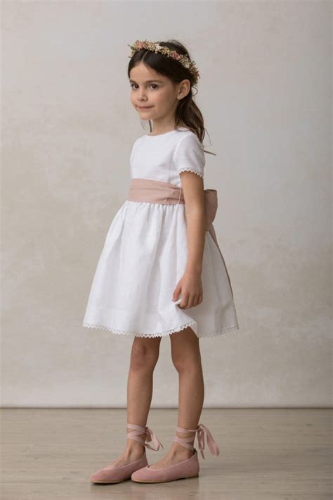 Fajín Ceremonia Niña Rosa Nude Fajines y Lazos de Vestidos