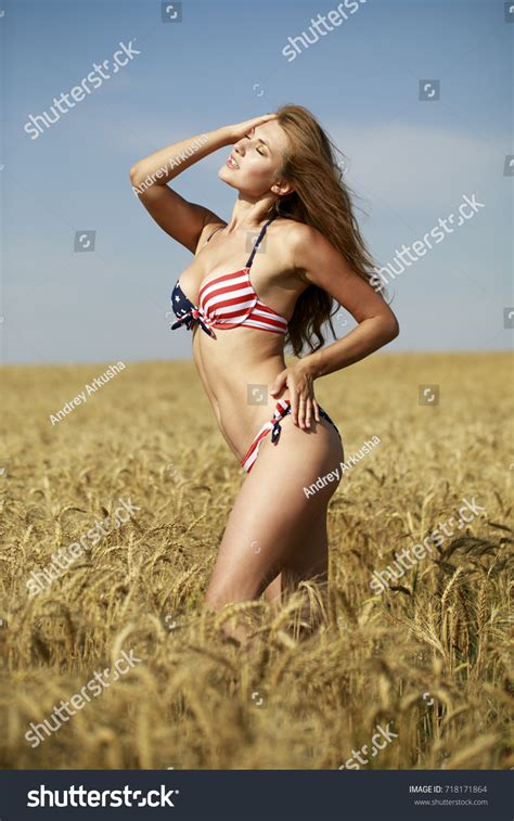 Back View Beautiful Blonde Woman Sexy Stock Photo Edit Now 718171864