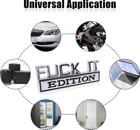 Fuck IT Edition Emblema Fuck IT Calcomanía de automóvil con letras elevadas D emblema de