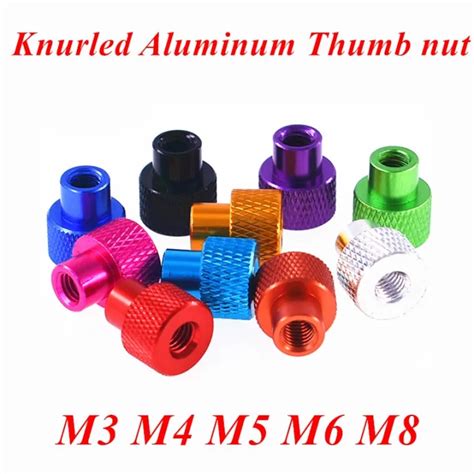 10pcs M3 M4 M5 M6 M8 Through Hole Frame Hand Nut Knurled Aluminum Thumb